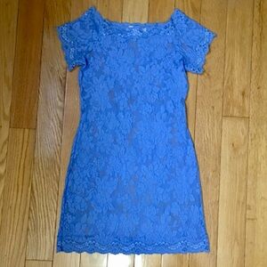 Victoria's Secret Elegant Blue Lace Chemise/ Slip